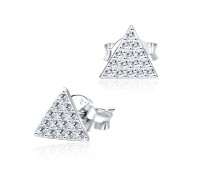 CZ Triangle Silver Stud Earring STS-3560